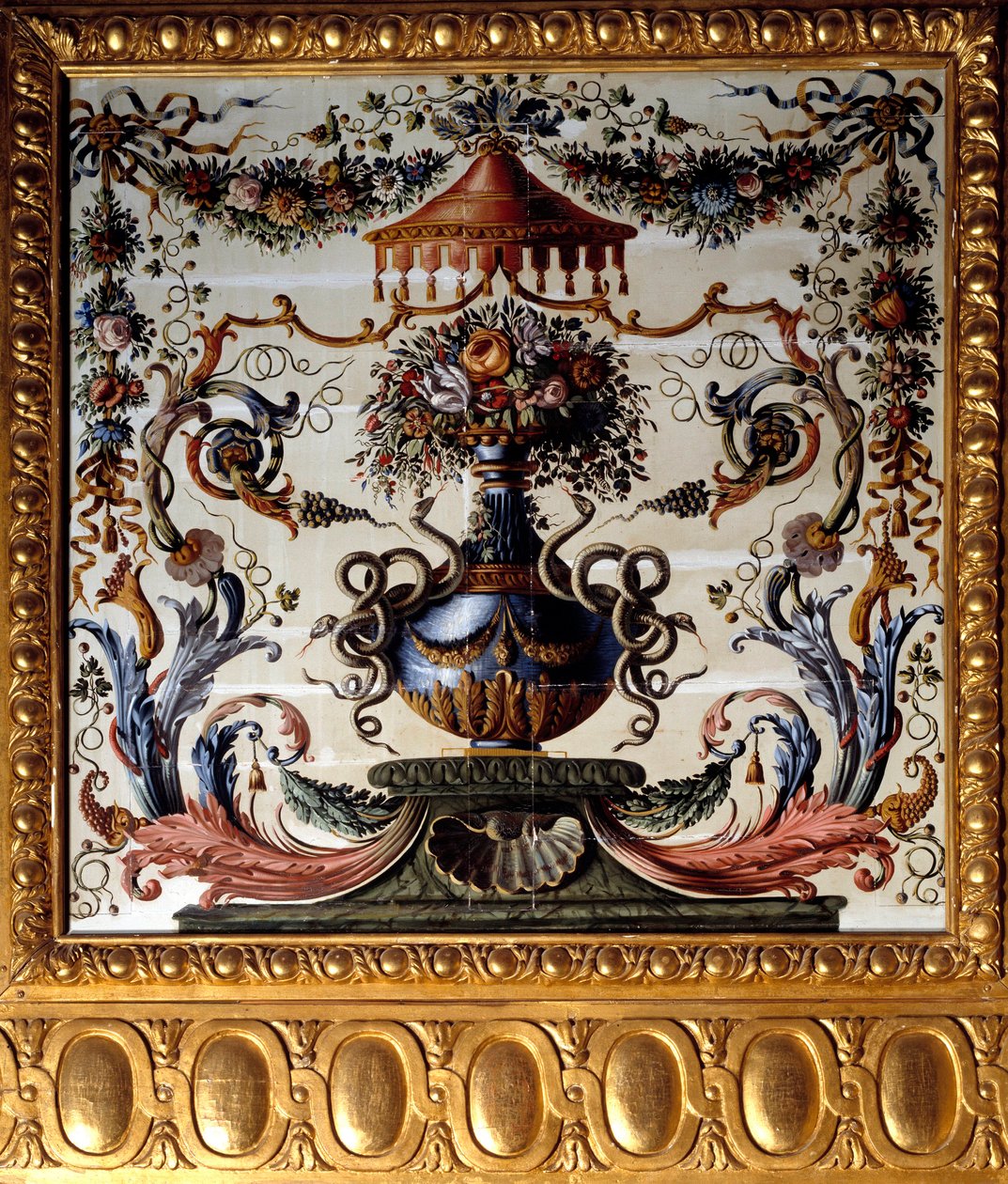 Painel decorativo da sala de jantar do Chateau de Vaux Le Visomte (Vaux-le-Vicomte). Pintura de Charles Lebrun (Le Brun) (1619-1690) 1656 Chateau de Vaux-le-Vicomte in Seine et Marne. de Charles Le Brun
