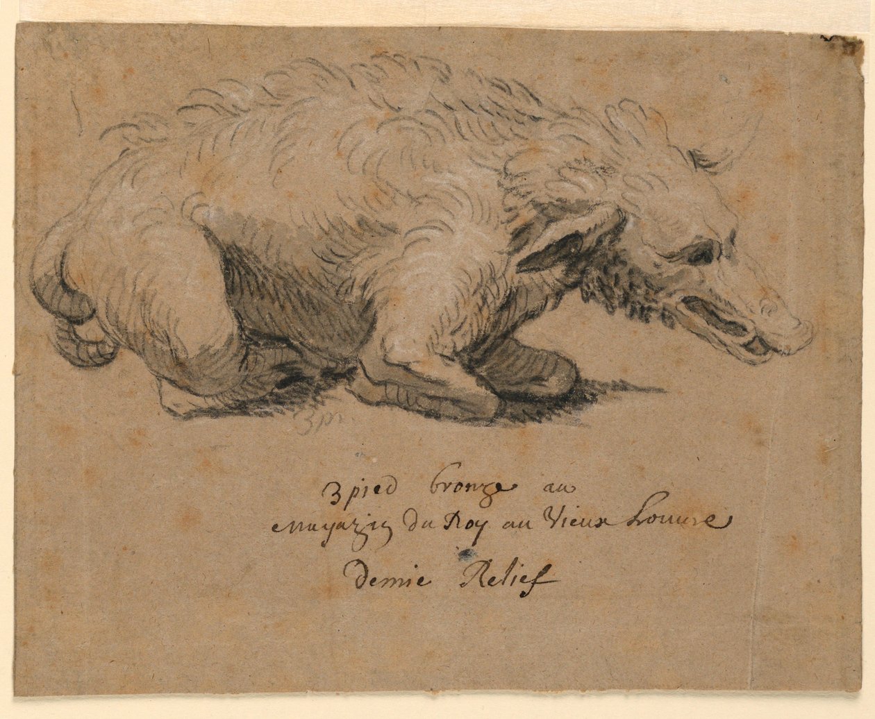 Desenho, Desenho de fonte com javali, ca. 1670 de Charles Le Brun