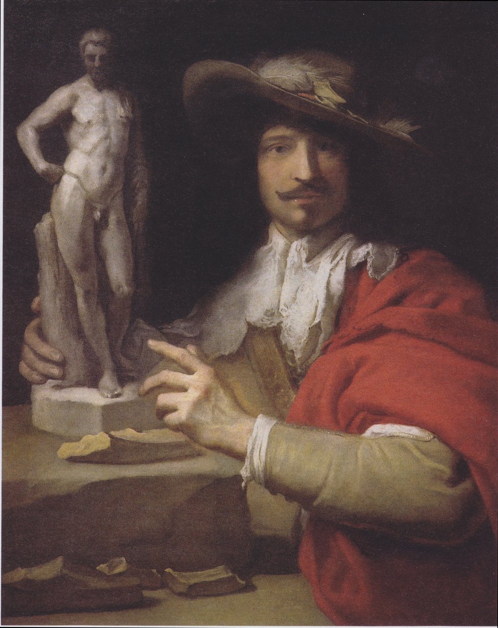 Alemão: Porträt des Bildhauers Nicolas le Brun Retrato do escultor Nicolas Le Brun de Charles Le Brun