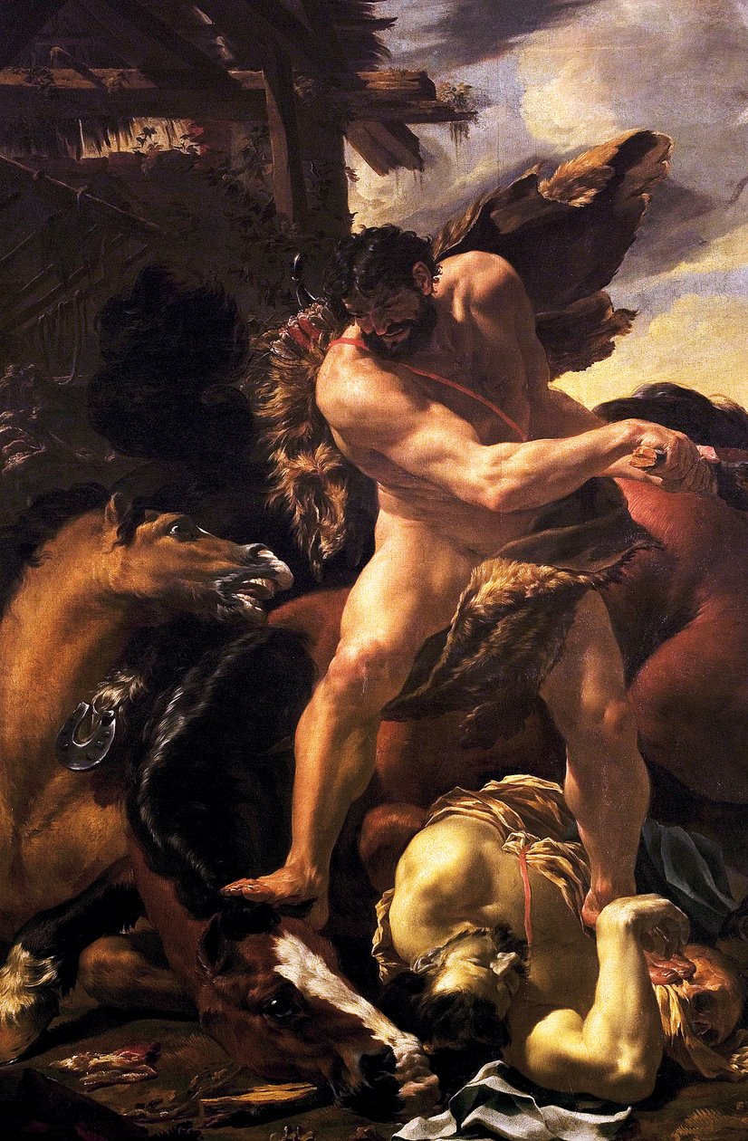 Hércules vencendo Diomedes, 1638-42 de Charles Le Brun