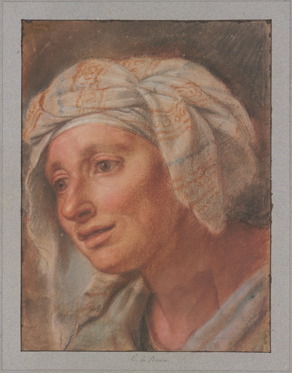 Rainha com lenço na cabeça de «Rainhas aos pés de Alexandre, o Grande» de Charles Le Brun