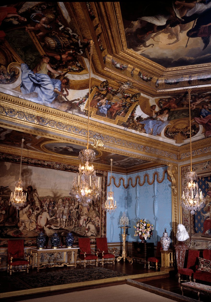 O salão das musas, chateau de Vaux Le Visomte (Vaux-Le-Vicomte). Decoração de Charles Lebrun (Le Brun) (1619-1690) de Charles Le Brun