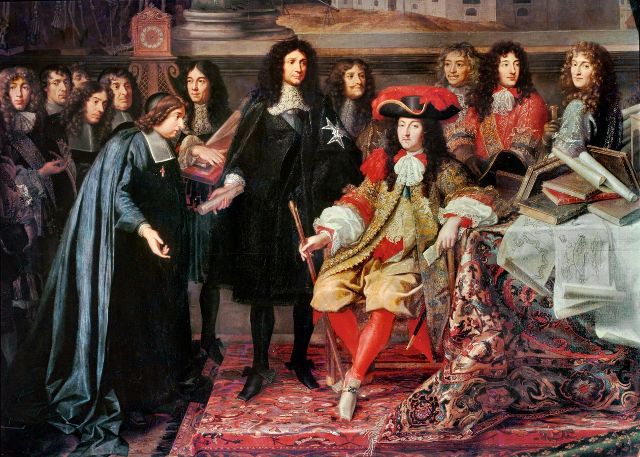 Luís XIV cria a Academia das Ciências ... de Charles Le Brun
