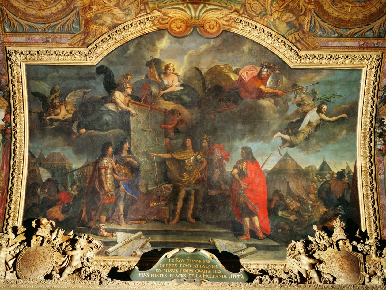 Luís XIV dá ordens para atacar quatro fortalezas na Holanda ... de Charles Le Brun