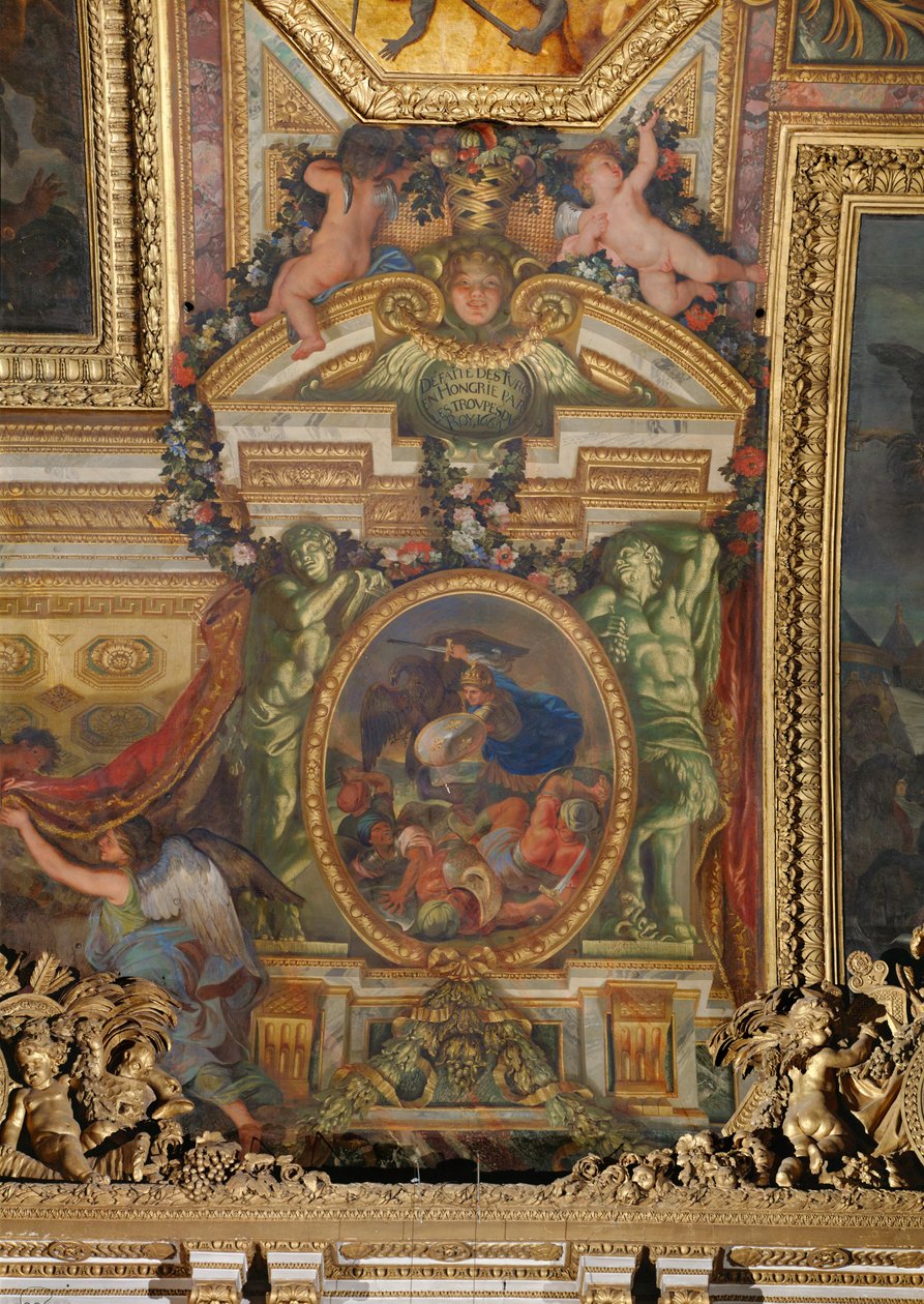 As tropas de Luís XIV derrotam os turcos na Hungria ... de Charles Le Brun