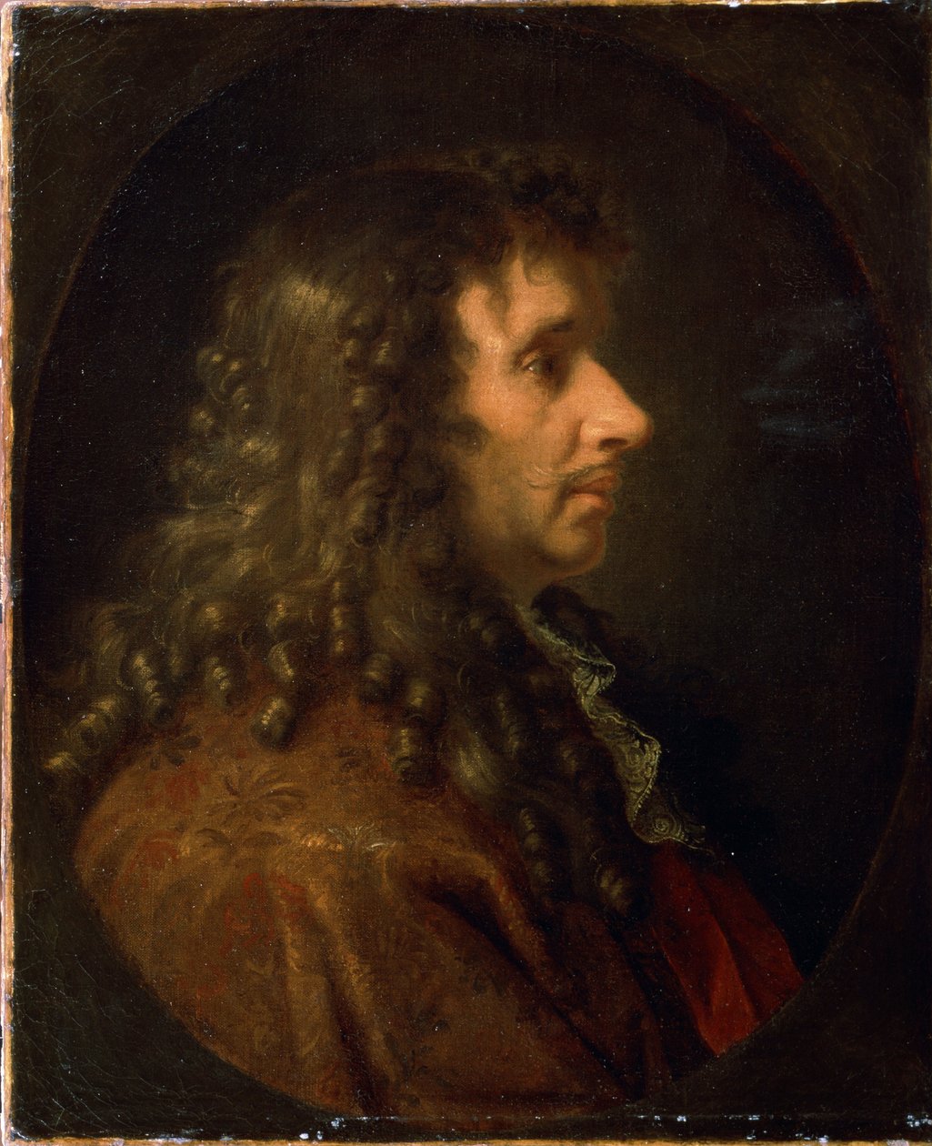 Moliere (Retrato de perfil de Jean-Baptiste Poquelin (1622-1673). Pintura, cerca de 1660. de Charles Le Brun