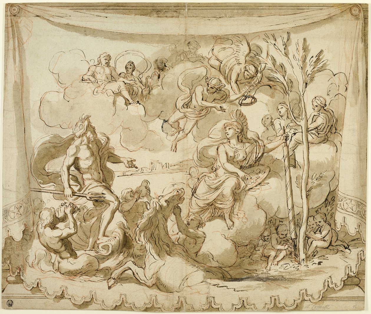 Neptuno e Minerva discutindo a fundação de Atenas de Charles Le Brun