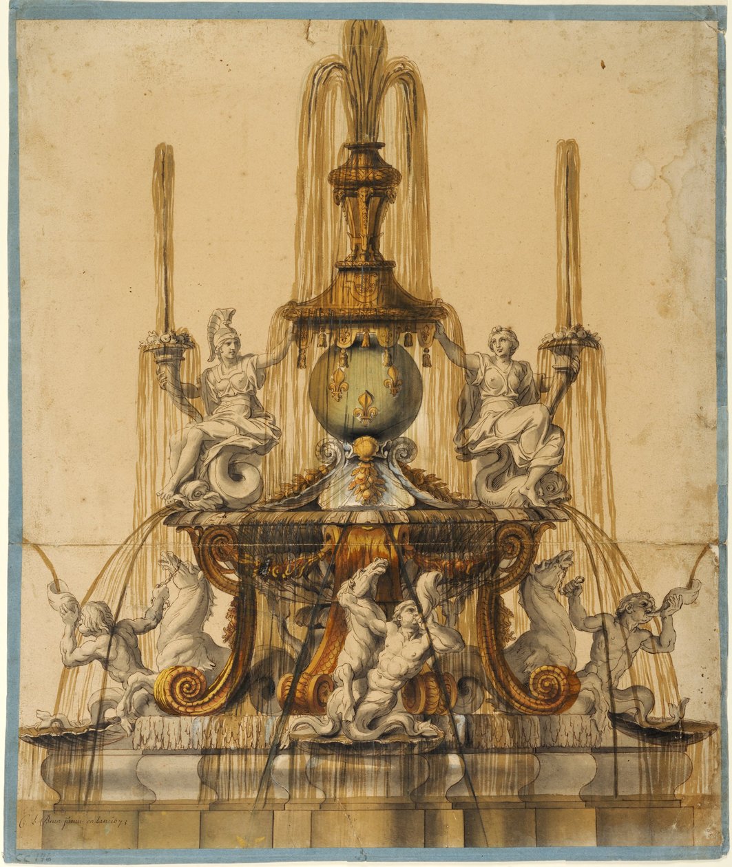Vorschlag für einen Brunnen in Versailles de Charles Le Brun