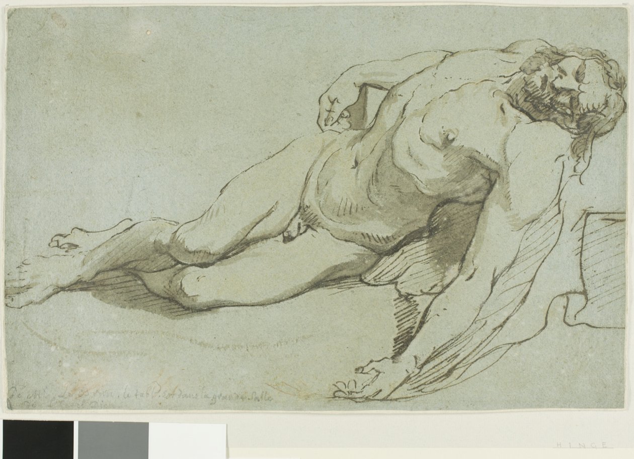 Cristo morto (frente); cabeça de criança (verso) de Charles Le Brun