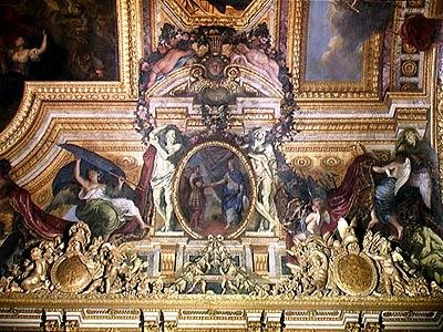 A Renovação da Aliança com os suíços em 1663, pintura de teto da Galerie des Glaces de Charles Le Brun