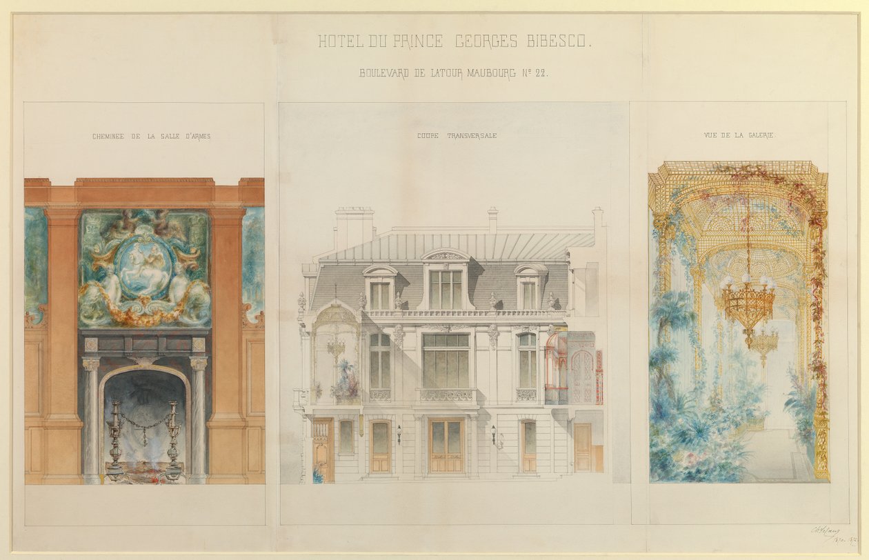 Projeto para o hotel de Prince Georges Bibesco de Charles Le Coeur