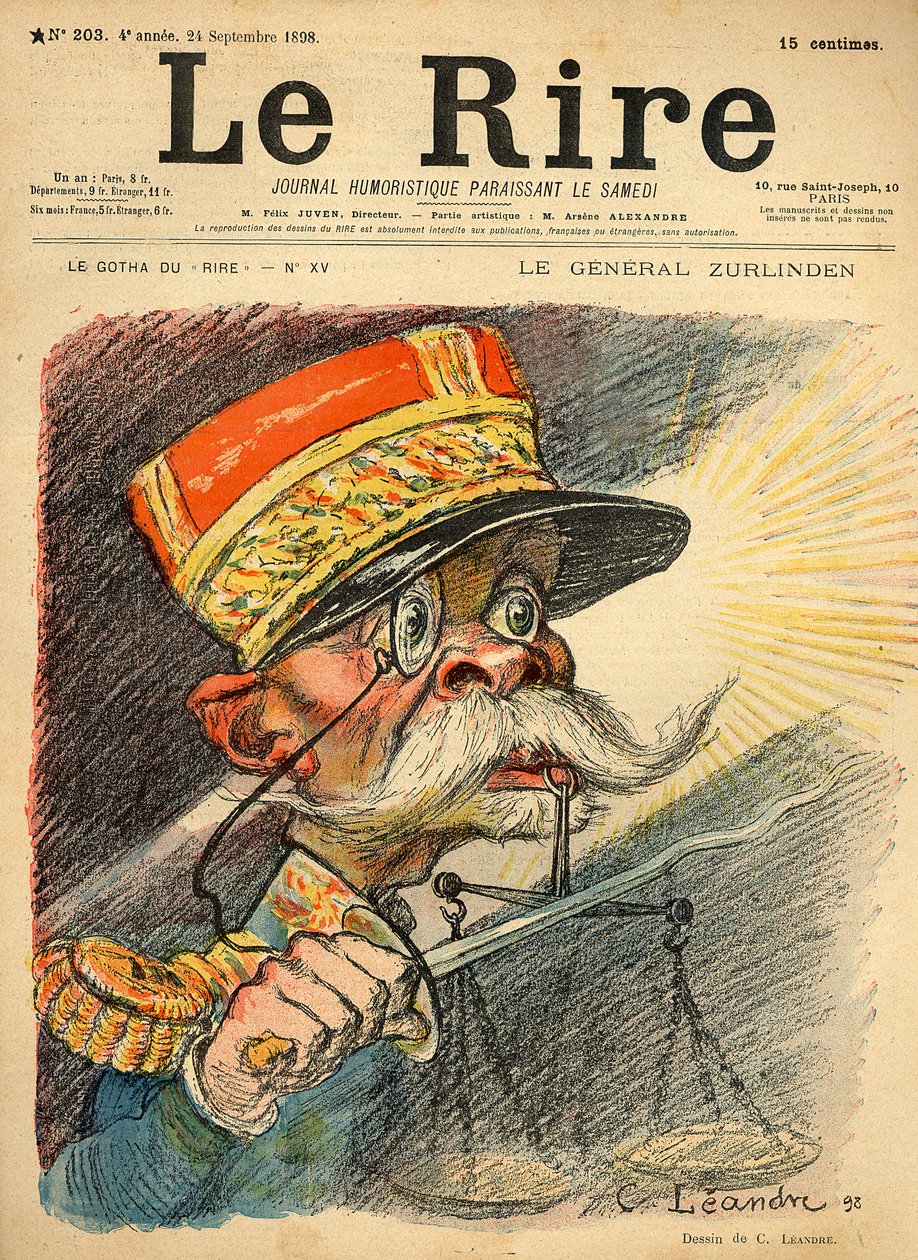 Caricatura do General Zurlinden, da capa do 