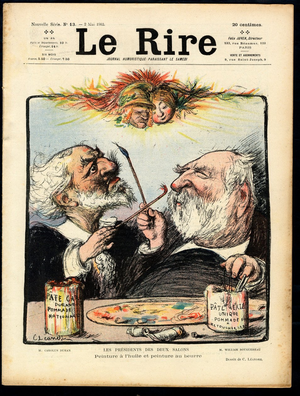 Capa de "Le Lire", sátira colorida de Charles Leandre