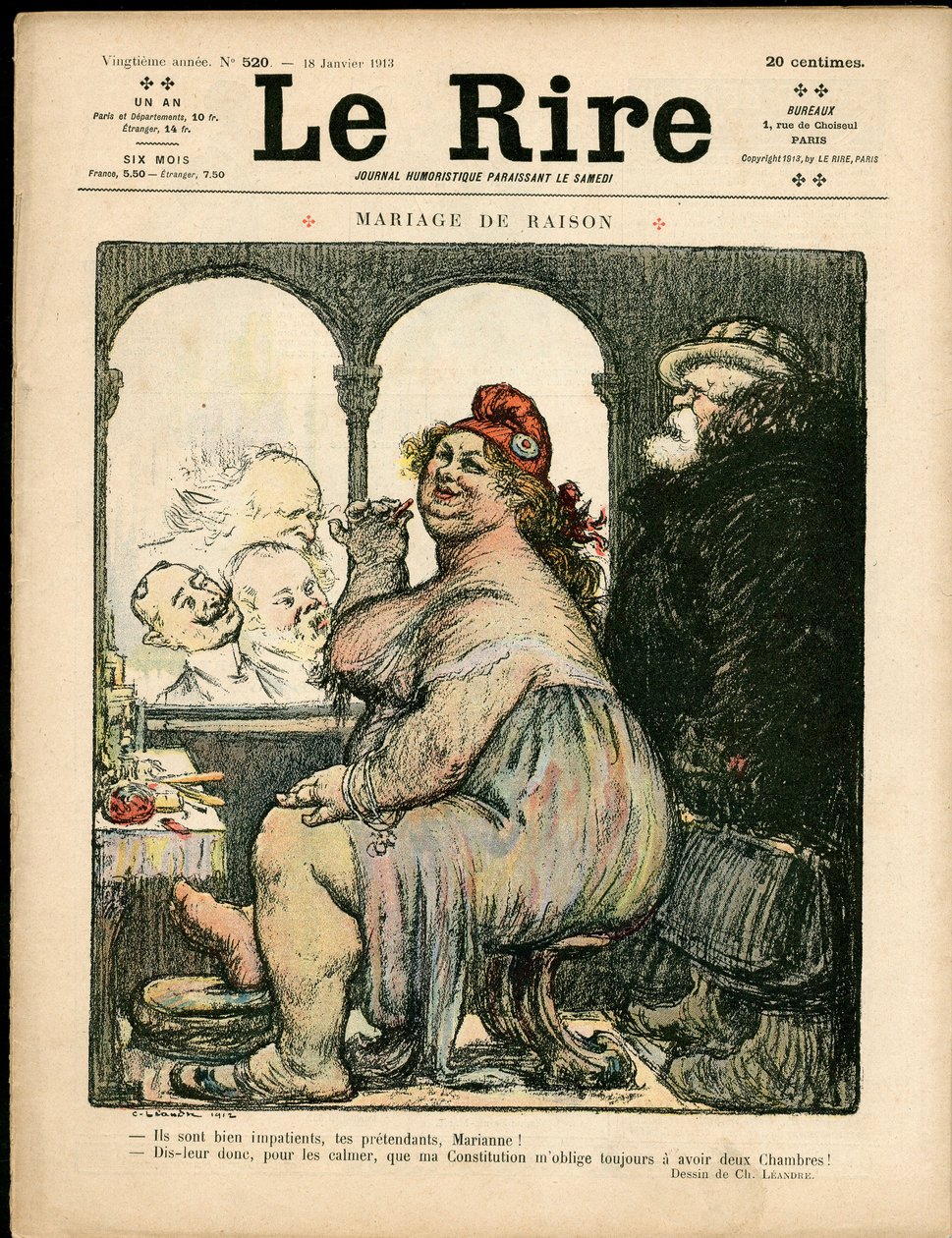 Capa de "The Laughs", Satirique en Couleurs de Charles Leandre