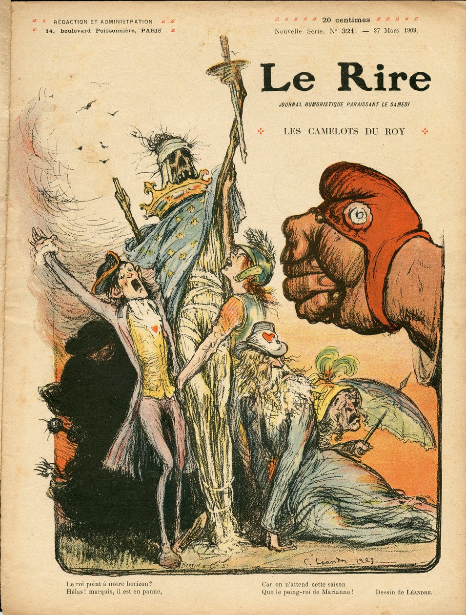 Capa de "The Laughter", número 321, Satirical en Couleurs de Charles Leandre