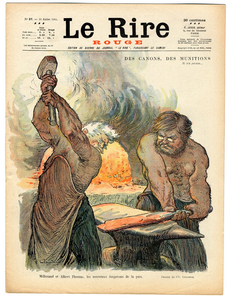 Capa do "The Red Laughter", número 37, Satirical in Colours de Charles Leandre