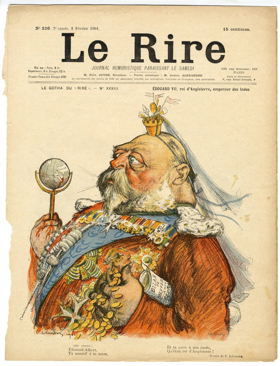 Ilustração de Charles Leandre (1862-1934) para a capa de Le Rire de Charles Leandre