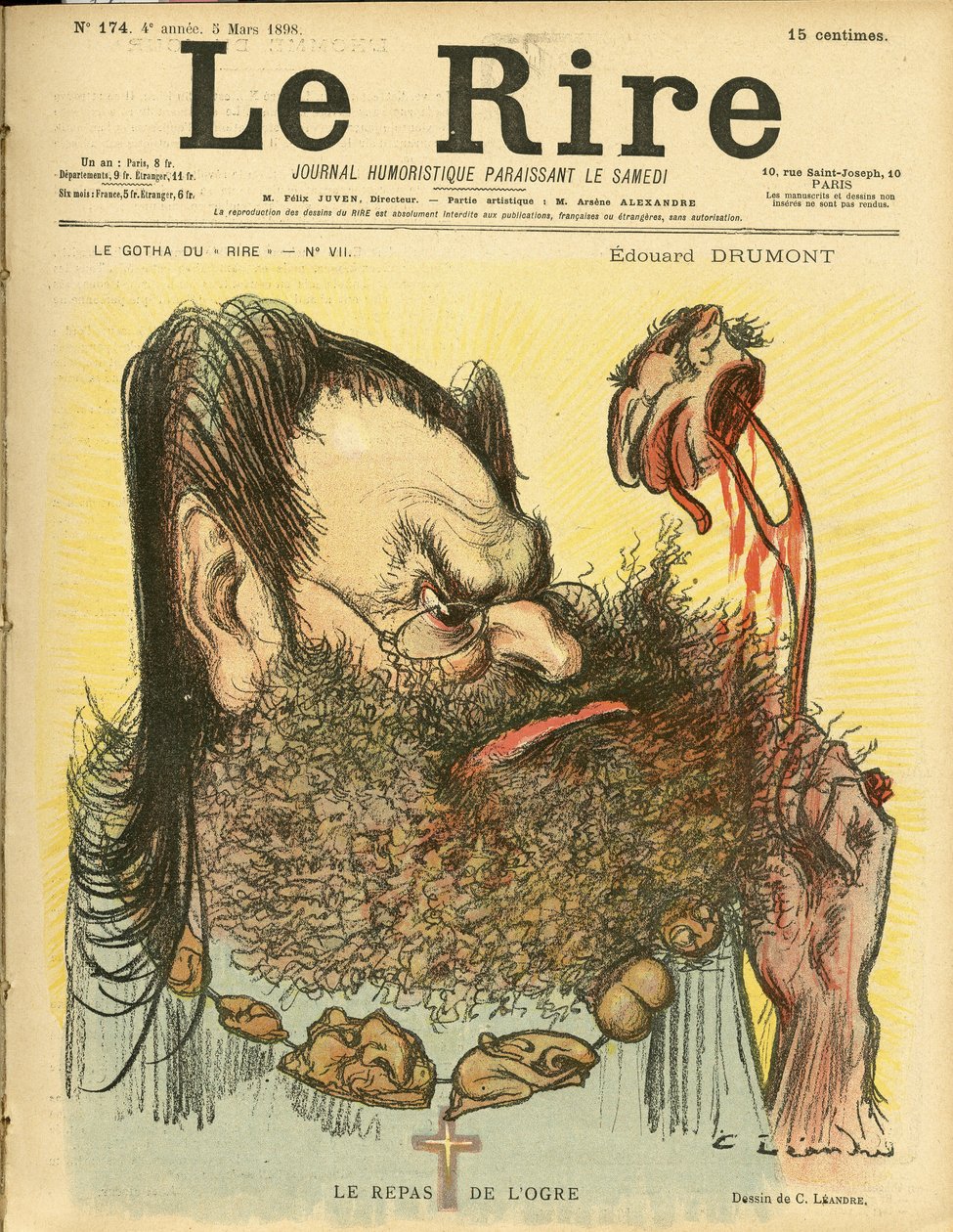 Ilustração de Charles Leandre (1862-1934) para a capa de Le Rire de Charles Leandre