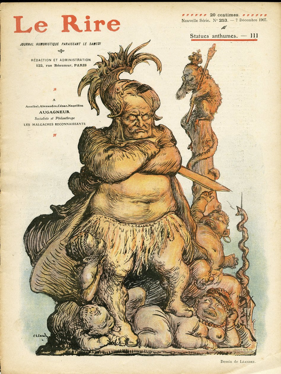 Ilustração de Charles Leandre (1862-1934) para a capa de Le Rire, 07/12/07 - Augagneur Victor (1855-1931) - Estatística de Charles Leandre