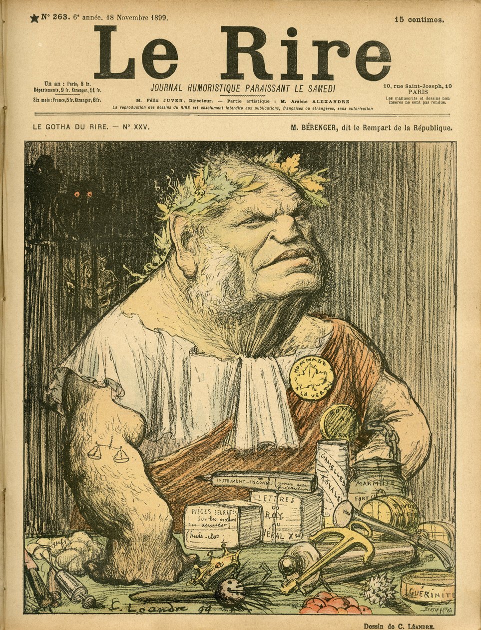 Ilustração de Charles Leandre (1862-1934) para a capa de Le Rire, No. 263 de Charles Leandre