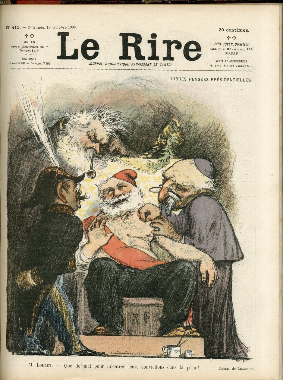 Ilustração de Charles Leandre (1862-1934) para a capa de Le Rire, no. 415 de Charles Leandre