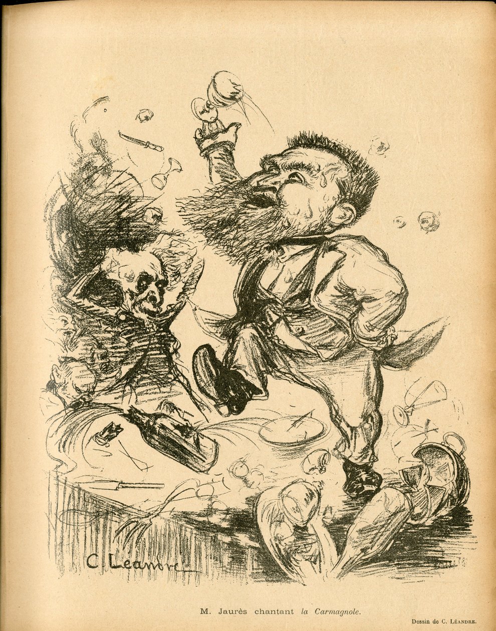 Le Lire, Satirical em B & W de Charles Leandre