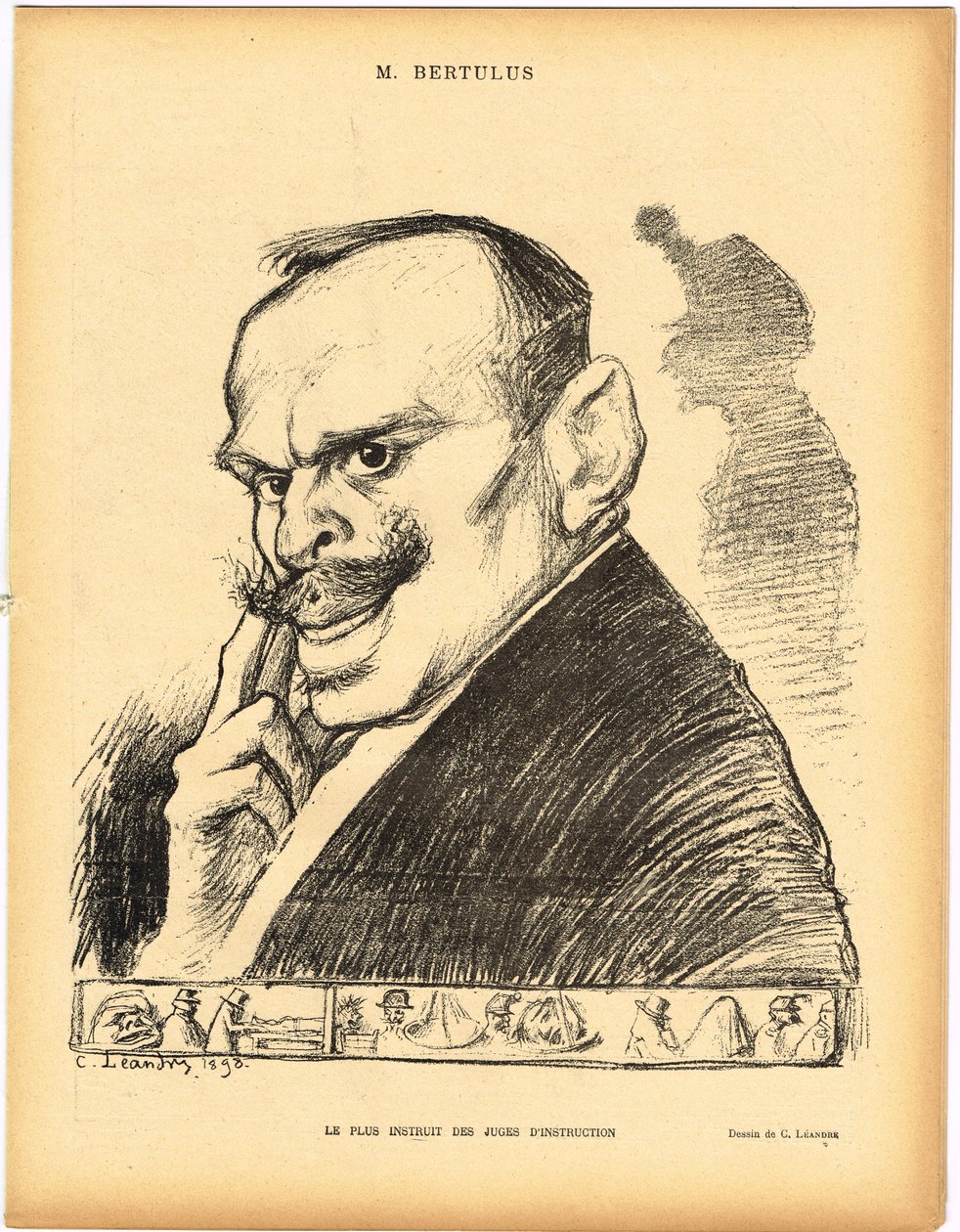 Le Lrire, Satirical in B & W de Charles Leandre