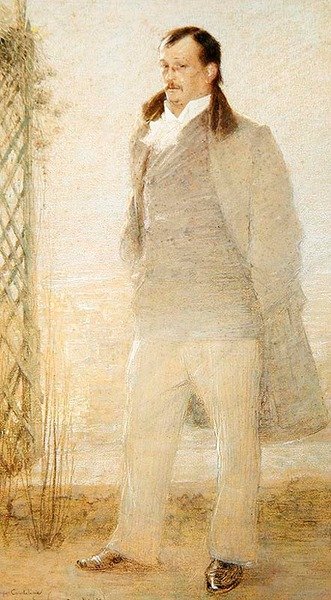 Retrato de Georges Courteline (óleo sobre tela) de Charles Leandre