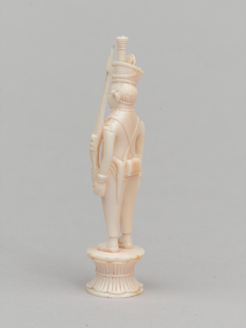 Peão branco, peça de xadrez, Índia, 1820 cerca de Charles Leandre