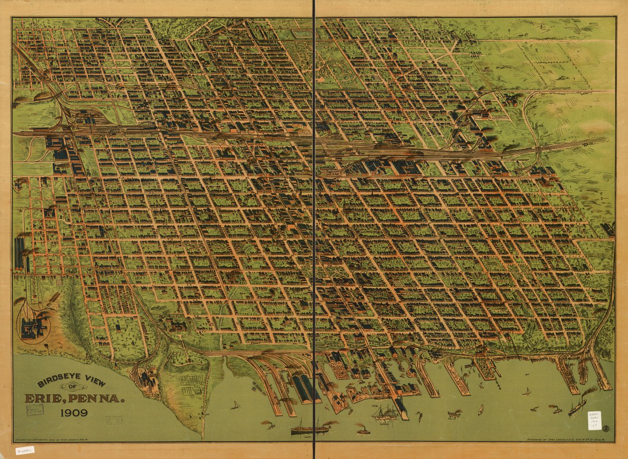 Vista aérea de Erie, Penna. 1909 de Charles; Lederle Lederle