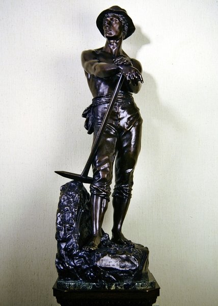 Le Mineur (bronze sobre uma base de mármore) de Charles Levy