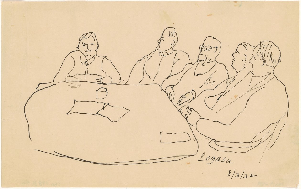 Homens em uma mesa de Charles Logasa