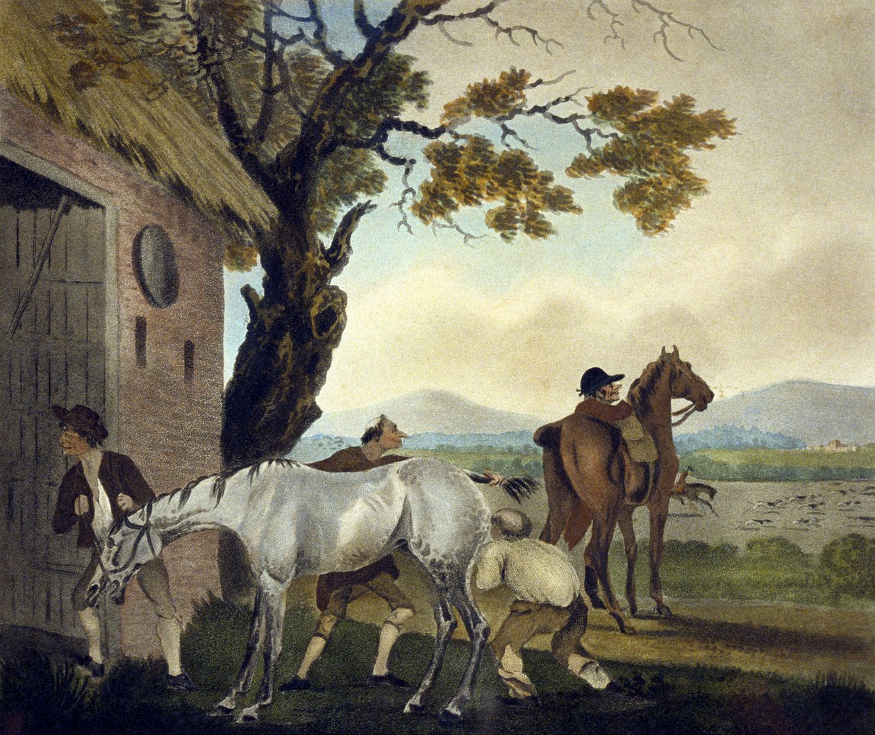 O truque, de The Pytchley Hunt, gravado por F. Jukes (1745-1812) de Charles Lorraine (after) Smith