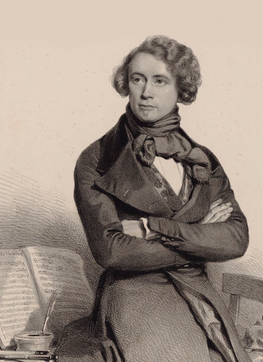 Retrato do violoncelista e compositor Adrien-François Servais 1807-1866, 1838. de Charles Louis Baugniet