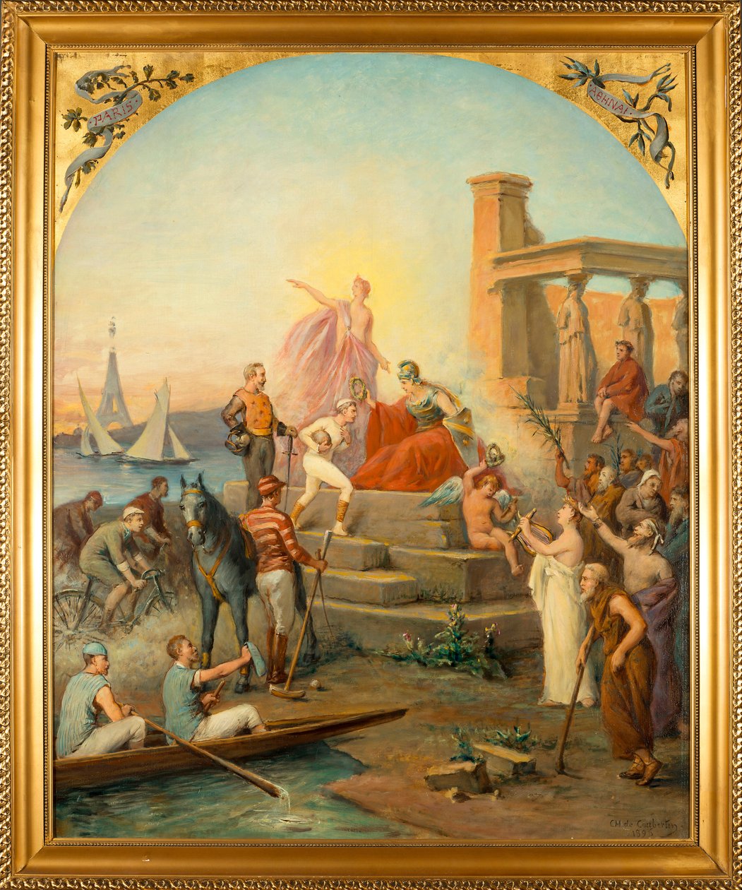 Alegoria do Desporto - Pintura de Charles Louis de Fredy, Barão de Coubertin (1822-1908), óleo sobre tela (97,5x80 cm) de Charles Louis Fredy de Coubertin
