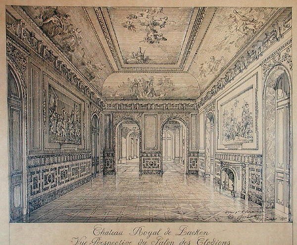 O Salão dos Clodions no Palácio Real de Laeken de Charles Louis Girault