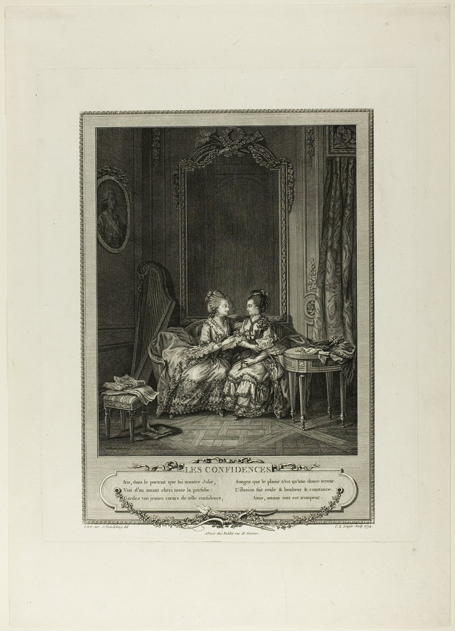 Confidências, de Monument du Costume Physique et Moral de la fin du Dix-huitième siècle de Charles Louis Lingée