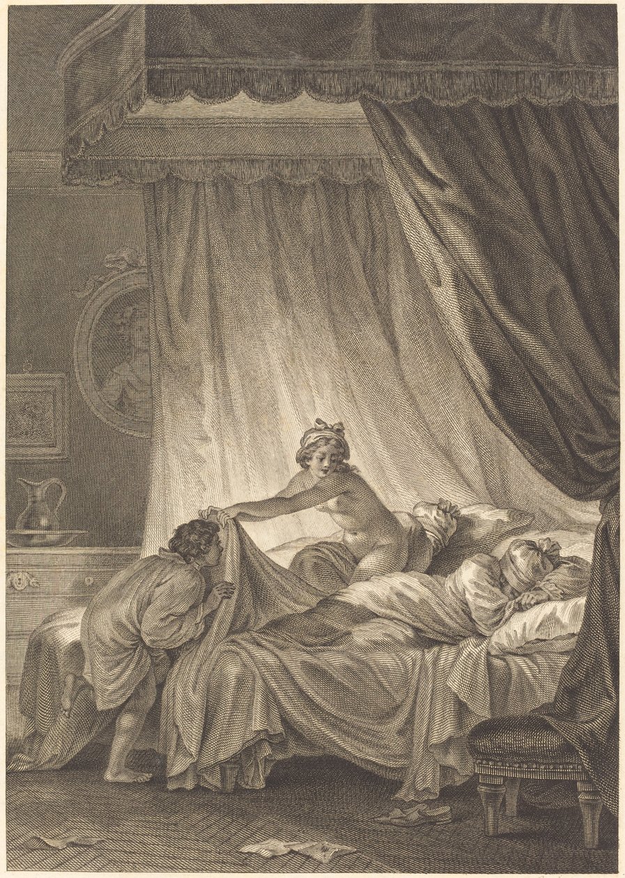 Mona Lisa: A cama de Charles Louis Lingée after Jean Honoré Fragonard