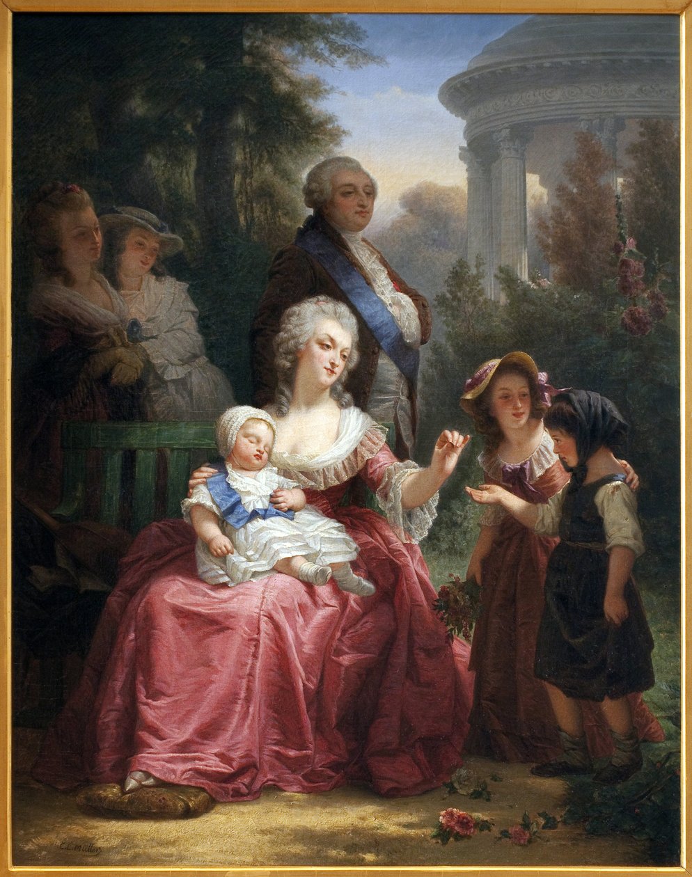 A família real francesa em Trianon, c.1860 de Charles Louis Lucien Muller