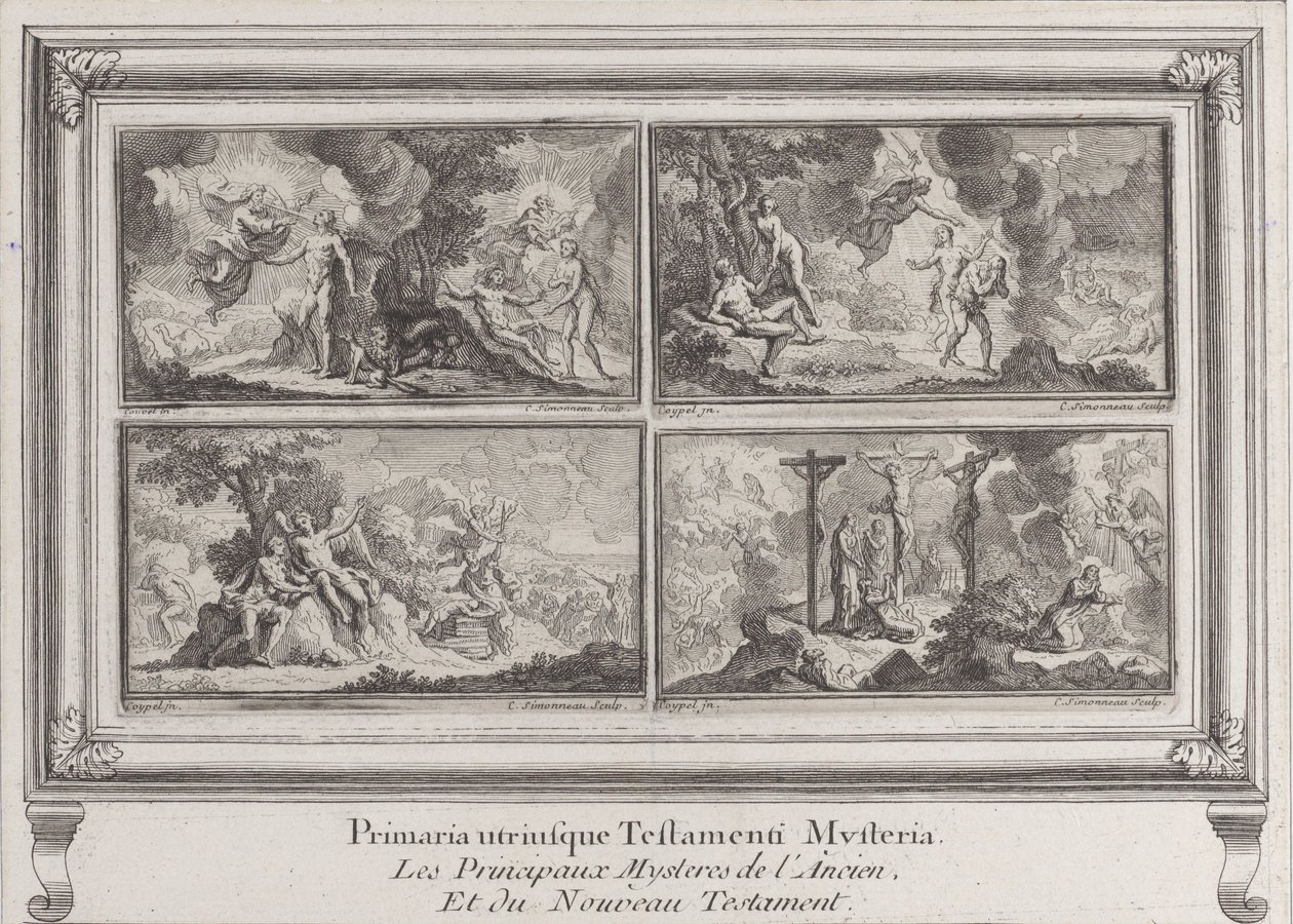 Quatro cenas bíblicas: os principais mistérios do Antigo e do Novo Testamento Les principaux..., 1680-1728. de Charles Louis Simonneau