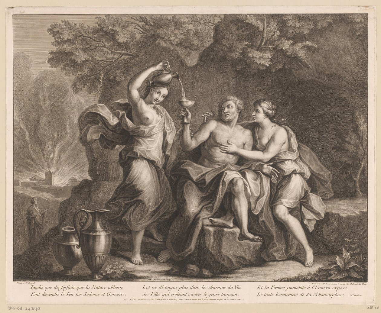 Lot e as suas filhas de Charles Louis Simonneau