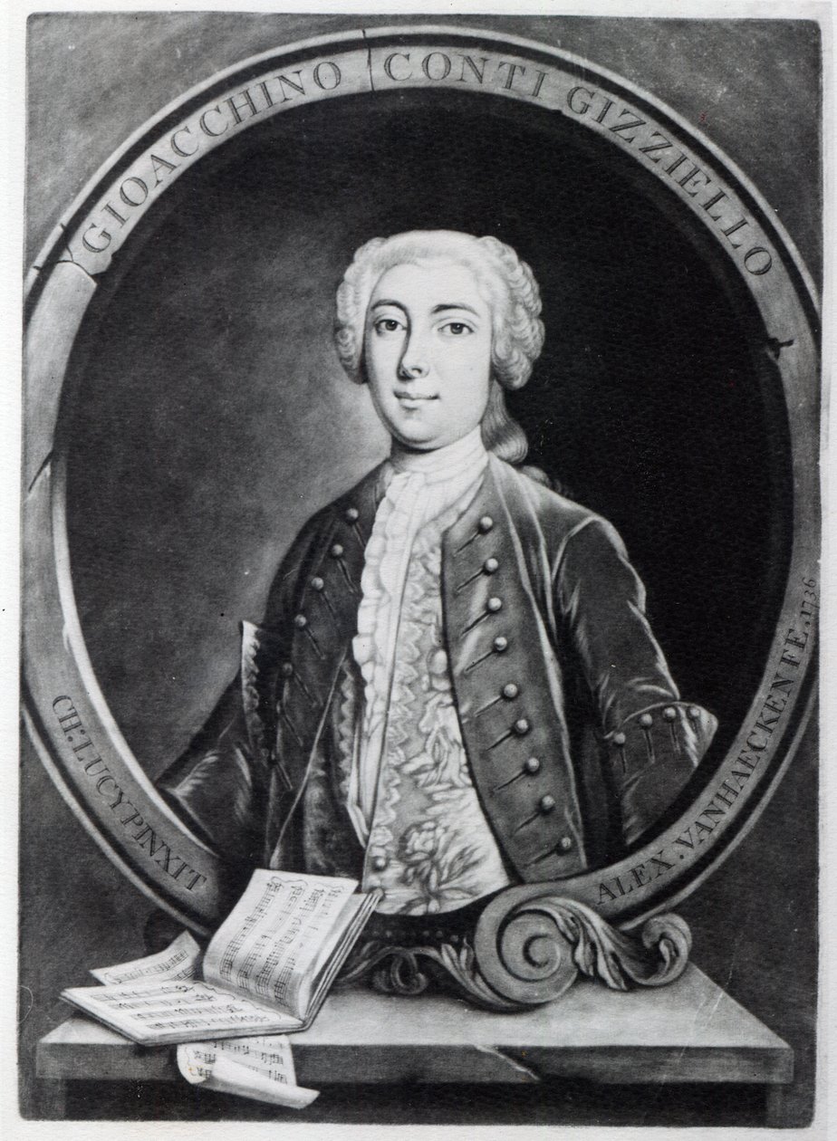 Gioacchino Conti, &39;Gizziello&39;, gravado por Alexander Van Haecken, 1736 de Charles Lucy