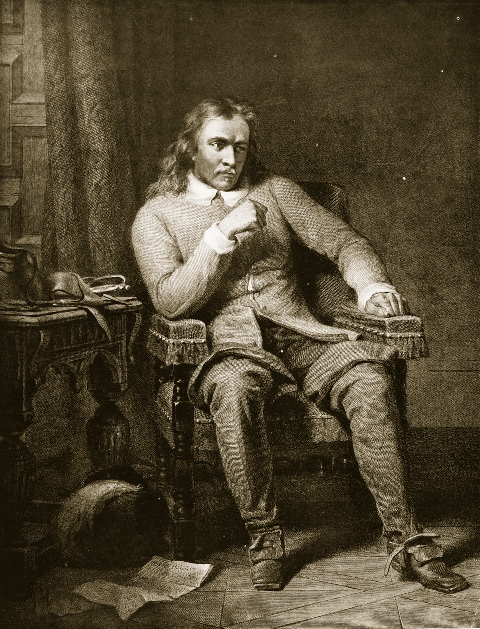 Retrato de Oliver Cromwell, ilustração de &39;Hutchinson&39;s Story of the British Nation&39;, c.1923 de Charles Lucy