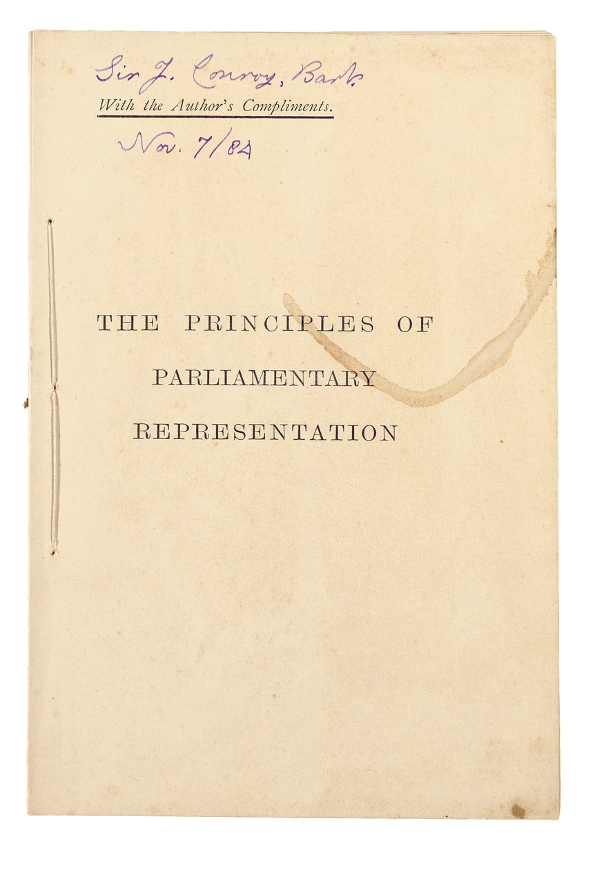 Página de rosto para &39;Os Princípios da Representação Parlamentar&39; de Charles Lutwidge Dodgson
