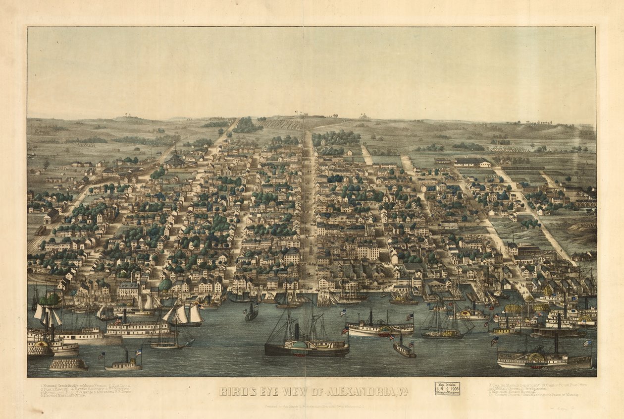 Vista aérea de Alexandria, Virgínia. LOC 81694373 de Charles Magnus