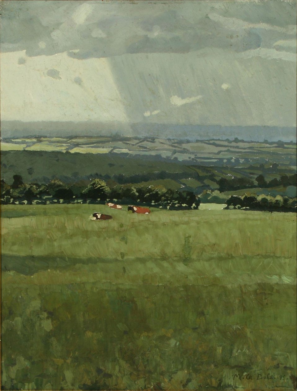 Uma paisagem de outono com gado em repouso de Charles Marie Dulac
