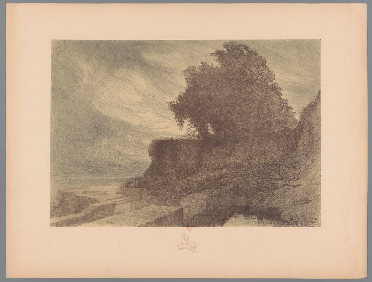 Ruínas de um bastião com um canhão e uma árvore
Paisagens (título da série)
Suite des Paysages (título da série) de Charles Marie Dulac