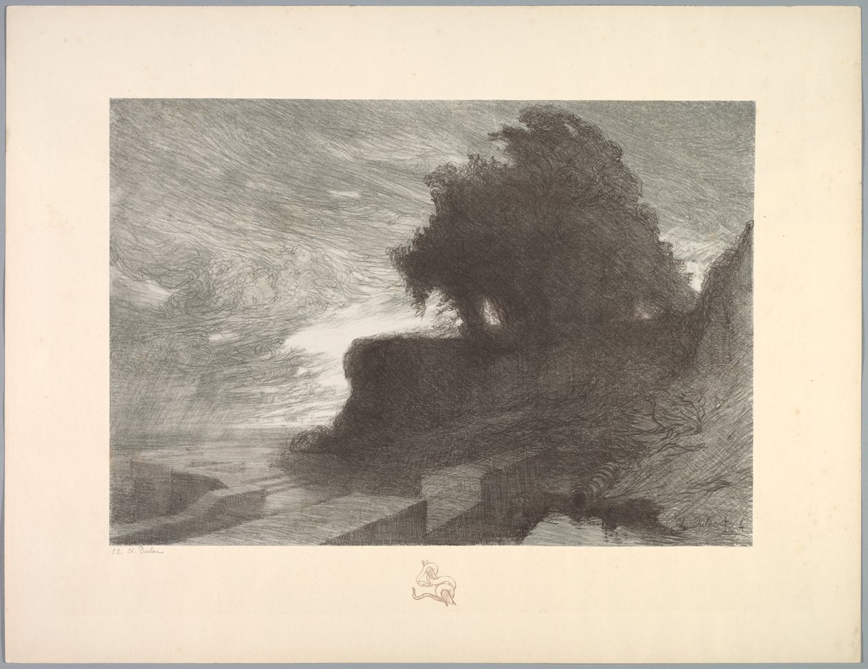 Suíte de Paisagens: Paisagem, Placa 4, Nota, Serpente de Charles Marie Dulac