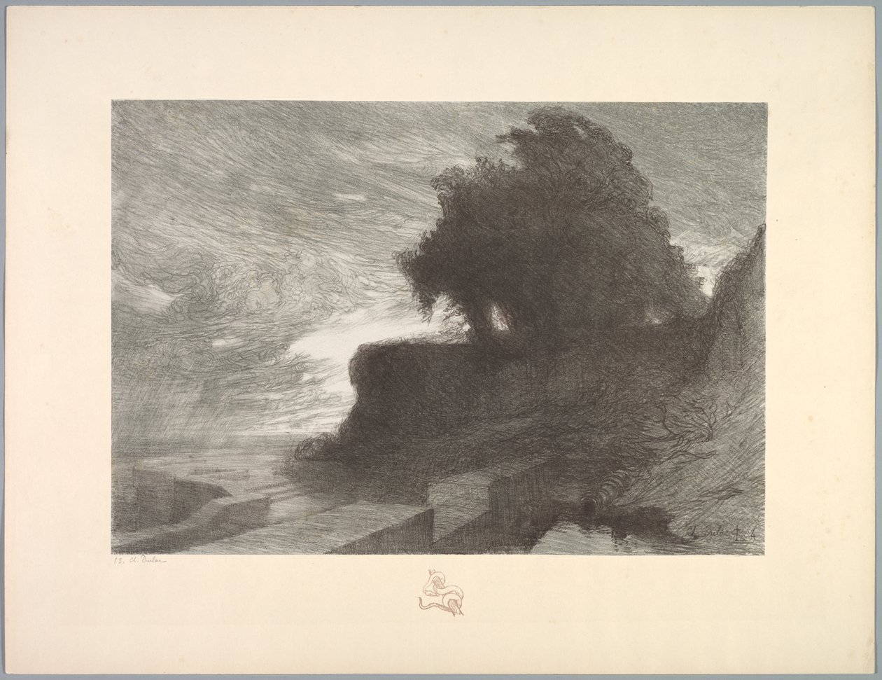 Suíte Landscape: Landscape, Plate 4, Note, Snake, 1892-1893. de Charles Marie Dulac