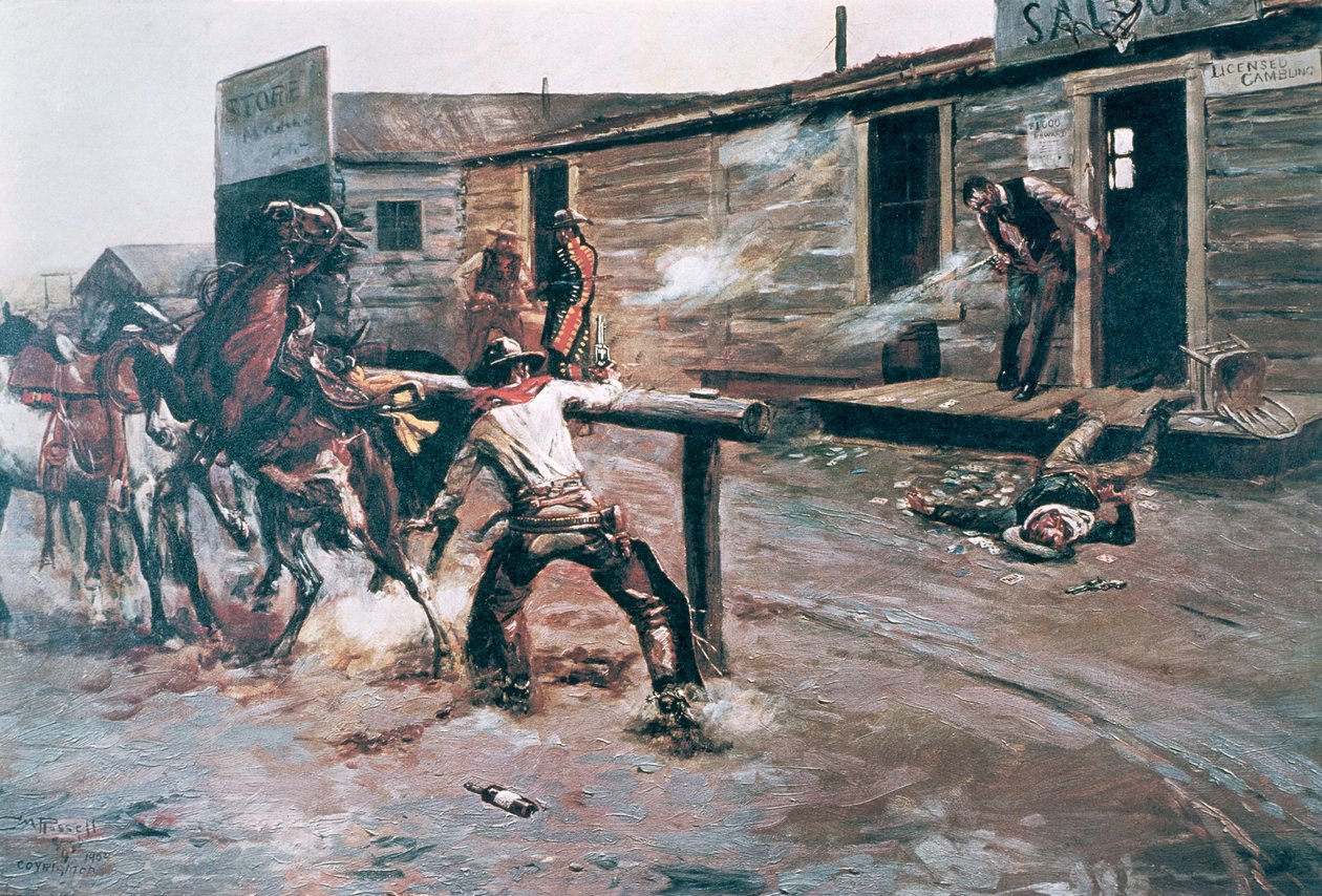 Morte de um Jogador (óleo sobre tela) de Charles Marion Russell
